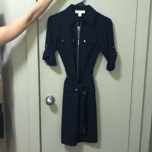 Michael Kors Navy Blue Zipper Dress